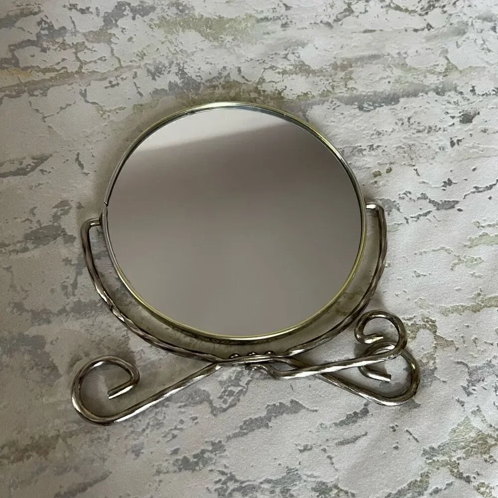 Vintage Double Sided Vanity Shaving mirror with magnifying side